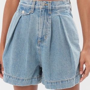 Pleated High-Waisted A-Line Short